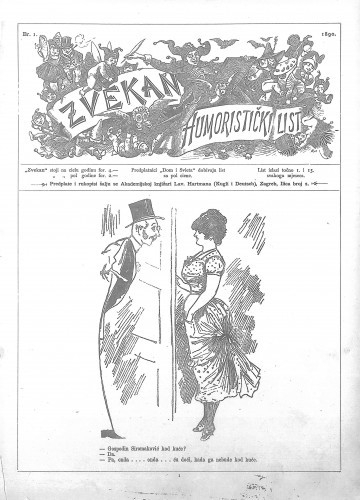 Zvekan   : humoristički list : 1,1(1890)  / [odgovorni urednik Ivan Lepušić].