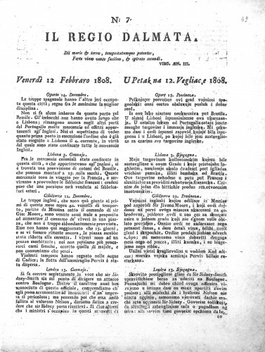 Il Regio Dalmata. : 7(1808)