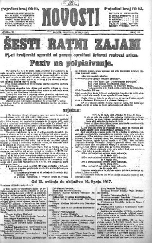 Novosti : 11,127(1917) / glavni i odgovorni urednik Mile Maravić.