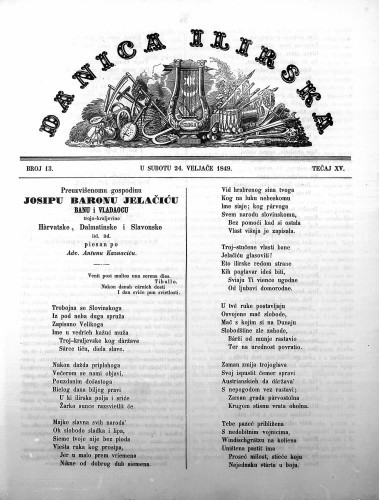 Danica ilirska : 15,13(1849)  / učrednik Ljudevit Gaj.