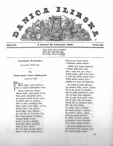 Danica ilirska : 20,36(1866)  / urednik Ljudevit Gaj.
