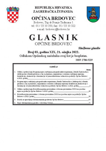 Glasnik Općine Brdovec : 19,3(2022)/ uredništvo Alen Prelec, Maja Coner i Daniel Bukovinski.