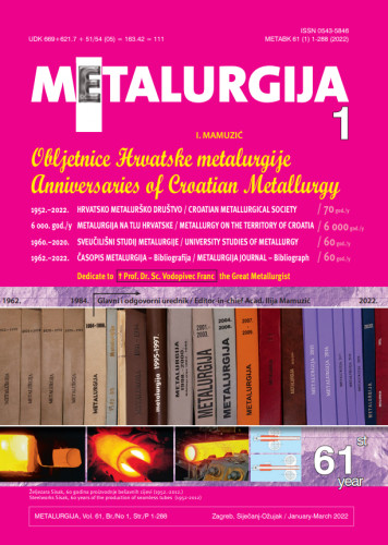 Metalurgija : časopis za teoriju i praksu u metalurgiji = Metallurgy : [journal for theory and practice in metallurgy] / glavni i odgovorni urednik Ilija Mamuzić.
