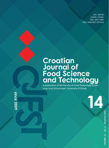 Croatian journal of food science and technology : a publication of the Faculty of Food Technology Osijek : 14,2(2022) / editor-in-chief Jurislav Babić.