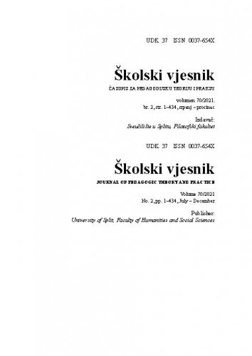 Školski vjesnik : časopis za pedagogijsku teoriju i praksu : 70,2(2021) / glavna i odgovorna urednica Tonća Jukić.