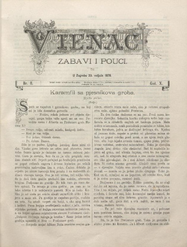 Vienac : zabavi i pouci. : 10,8(1878) / urednik August Šenoa.