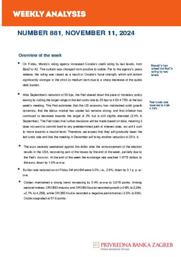 PBZ weekly analysis : 881(2024) / Privredna banka Zagreb.