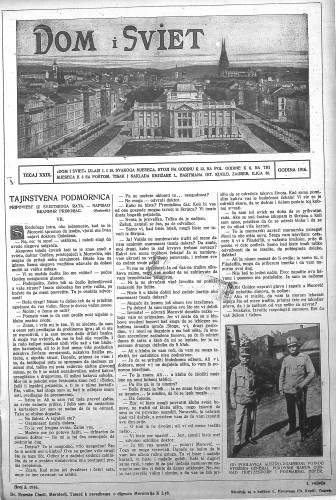 Dom i sviet  : ilustrovani list za zabavu, pouku i viesti dnevnih dogadjaja, javnom i društvenom životu, umjetnosti i znanosti, trgovini, obrtu, glazbi i kazalištu : 29,3(1916) / za uredničtvo privremeno odgovara M. Lovrenčević.