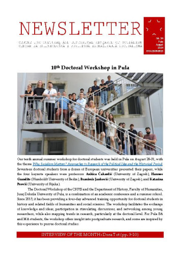 Newsletter : 94(2024)  / Centre for Cultural and Historical Research of Socialism = Centar za kultorološka i povijesna istraživanja socijalizma ; editors Igor Duda, Anita Buhin.