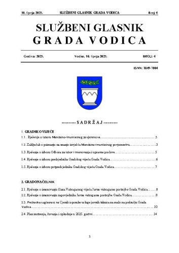 Službeni glasnik Grada Vodica : 4(2025) 
