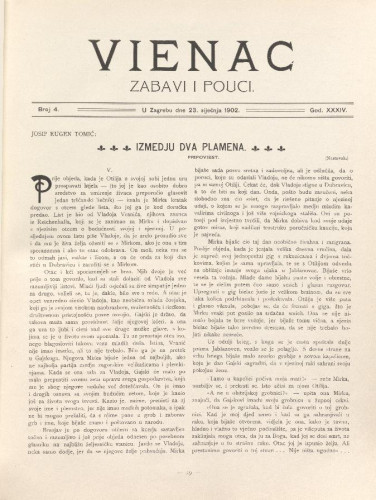 Vienac : zabavi i pouci. : 34,4(1902) / uredjuje Gjuro Arnold.