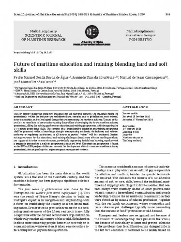 Future of maritime education and training : blending hard and soft skills / Pedro Manuel Geada Borda de Água, Armindo Dias da Silva Frias, Manuel de Jesus Carrasqueira, José Manuel Modas Daniel.