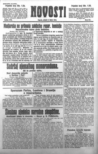 Novosti : 18,151(1923) / odgovorni urednik Lj. Z. Kara.