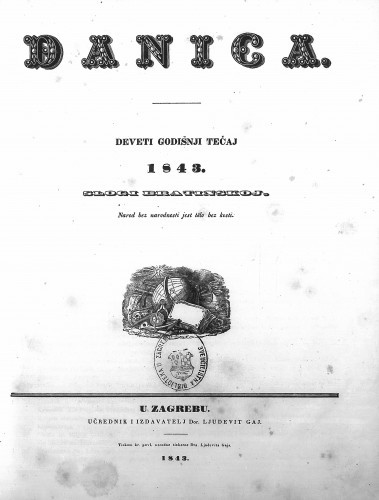 Danica ilirska : 9,1(1843) / učrednik Ljudevit Gaj.