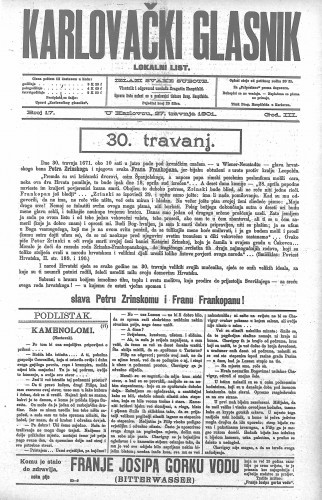 Karlovački glasnik : lokalni list : 3,17(1901) / odgovorni urednik Dragutin Hauptfeld.