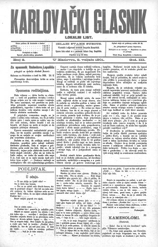 Karlovački glasnik : lokalni list : 3,6(1901) / odgovorni urednik Dragutin Hauptfeld.