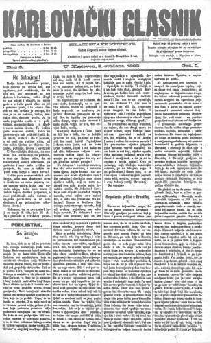 Karlovački glasnik : 1,6(1899) / odgovorni urednik Dragutin Hauptfeld.
