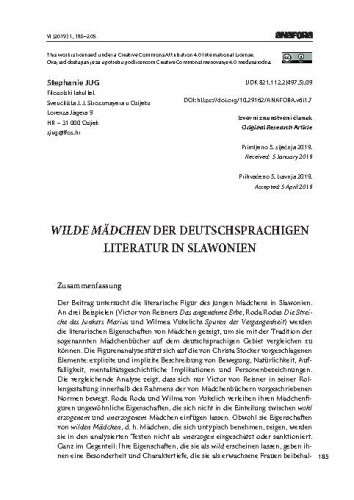 Wilde Mädchen der Deutschsprachigen Literatur in Slawonien / Stephanie Jug.