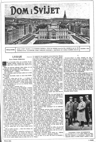 Dom i sviet  : ilustrovani list za zabavu, pouku i viesti dnevnih dogadjaja, javnom i društvenom životu, umjetnosti i znanosti, trgovini, obrtu, glazbi i kazalištu : 32,5(1919) / urednik Rudolf Kugli.