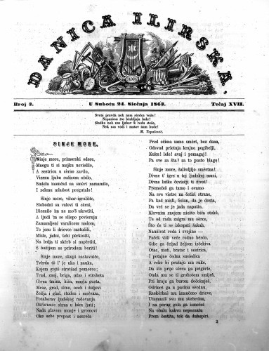 Danica ilirska : 17,3(1863)  / urednik Ljudevit Gaj.