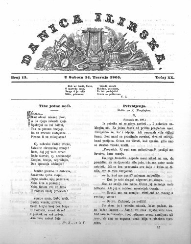 Danica ilirska : 20,15(1866)  / urednik Ljudevit Gaj.