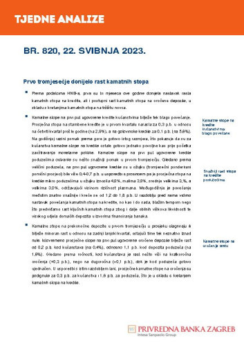 PBZ tjedne analize : 820(2023)  / Privredna banka Zagreb.