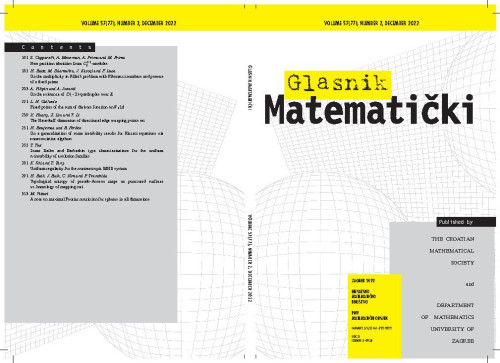 Glasnik matematički : 57,2(2022) / glavni urednik Dražen Adamović.