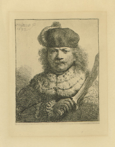 [Autoportret s uzdignutom sabljom]   / Rembrandt [Harmenszoon van Rijn].
