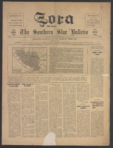 Zora = The Dawn : the Southern Slav bulletin : 4, 5(1916).
