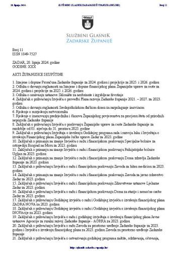 Službeni glasnik Zadarske županije : 31,11(2024)