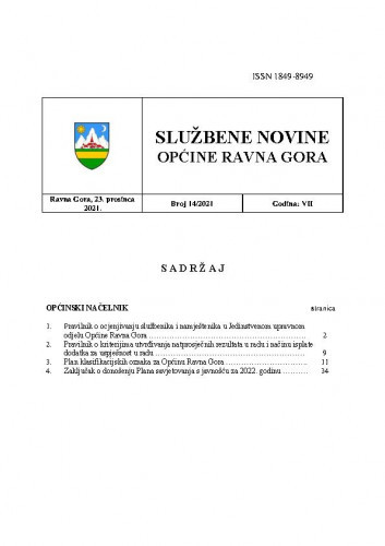 Službene novine Općine Ravna Gora : službeno glasilo Općine Ravna Gora : 7,14(2021) / glavni urednik Mišel Šćuka.