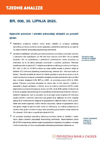PBZ tjedne analize : 908(2025) / Privredna banka Zagreb.