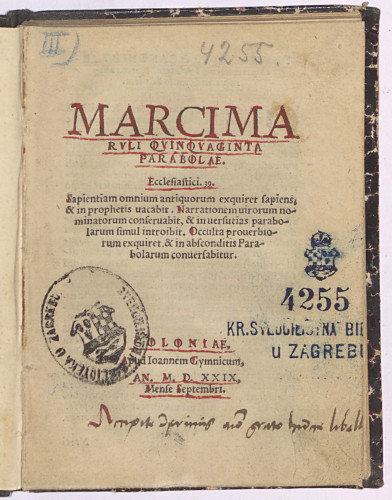 Marci Maruli Quinquaginta parabolae. 