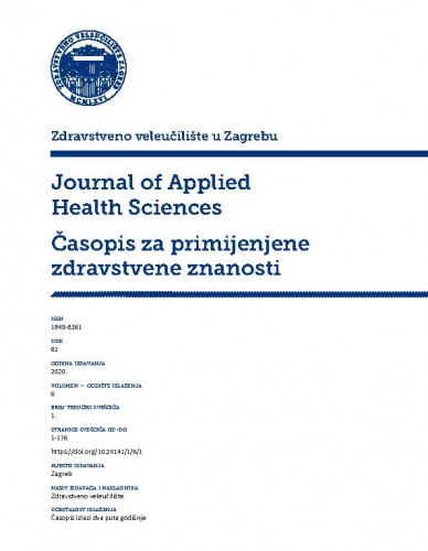 Journal of applied health sciences = Časopis za primijenjene zdravstvene znanosti : 6,1(2020) / glavni urednik Aleksandar Racz