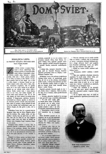 Dom i sviet  : ilustrovani list za zabavu, pouku i viesti dnevnih dogadjajih, javnom i družtvenom životu, umjetnosti i znanosti, trgovini, obrtu, glasbi i kazalištu : 15,9(1902) / urednik Stjepan Kugli.
