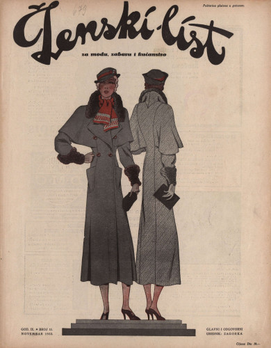 Ženski list   : za modu, zabavu i kućanstvo : 9, 11(1933)  / [glavni i odgovorni urednik [Marija Jurić] Zagorka].