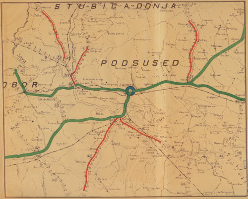 [Plan cestovne mreže Podsuseda, Samobora, Jastrebarskog, Pisarovine, Velike Gorice, Vrbovca, Novog Marofa, Varaždina, Ivanca, Krapine, Donje Stubice]. 