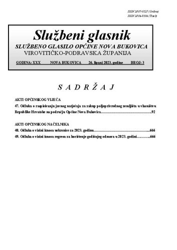 Službeni glasnik  : službeno glasilo Općine Nova Bukovica : 30,3(2023) / Općina Nova Bukovica ; odgovorni urednik Irena Stipanović.