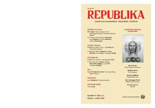 Republika : 79,1/2(2023)  : časopis za književnost, umjetnost i društvo / uredjuju Julijana Matanović i Mario Kolar.