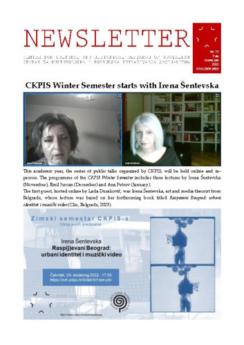 Newsletter : 73(2022)  / Centre for Cultural and Historical Research of Socialism = Centar za kultorološka i povijesna istraživanja socijalizma ; editors Igor Duda, Anita Buhin.