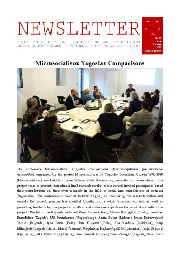 Newsletter : 72(2022)   / Centre for Cultural and Historical Research of Socialism = Centar za kultorološka i povijesna istraživanja socijalizma ; editors Igor Duda, Anita Buhin.