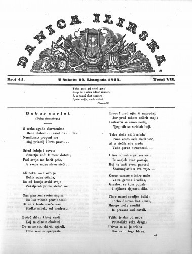 Danica ilirska : 8,44(1842) / učrednik Ljudevit Gaj.