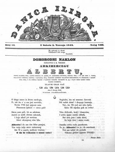 Danica ilirska : 8,14(1842) / učrednik Ljudevit Gaj.