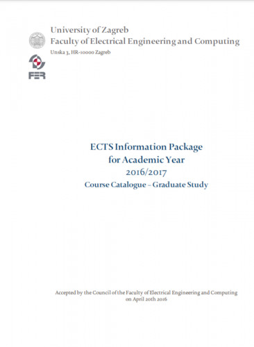 ECTS information package for academic year ... : course catalogue – graduate study / editor Marko Delimar.