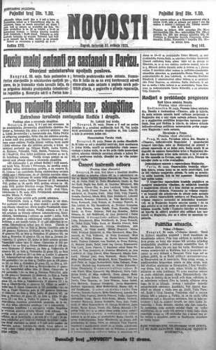 Novosti : 18,145(1923) / odgovorni urednik Lj. Z. Kara.