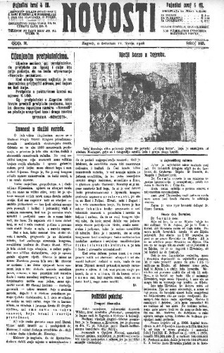 Novosti : 2,163(1908) / odgovorni urednik Mirko Dečak.