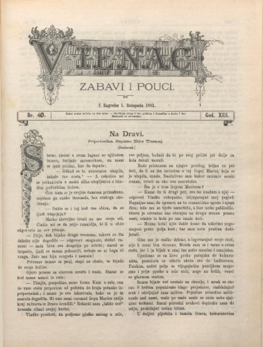Vienac : zabavi i pouci. : 13,40(1881) / urednik August Šenoa.