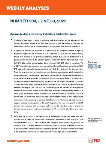 PBZ weekly analysis : 908(2025) / Privredna banka Zagreb.