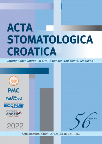 Acta stomatologica Croatica : 56,3(2022)   / editor-in-chief Hrvoje Brkić.