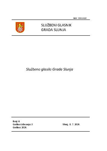 Službeni glasnik Grada Slunja : 10,6(2024)  / Mirjana Puškarić, glavna i odgovorna urednica.